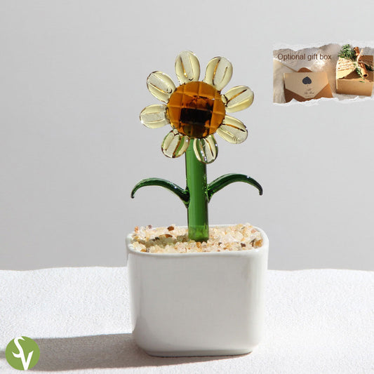 Mini Colorful Glass Plant Set | Versatile Colorful Glass Mini Plant | Gifts Set
