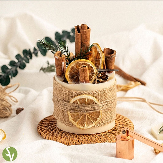 DIY Lemon Cinnamon Pillar Wax Material Kit - Festive Handmade Activity Scented Wax Crafting Set