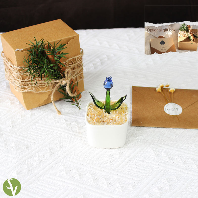 Mini Colorful Glass Plant Set | Versatile Colorful Glass Mini Plant | Gifts Set