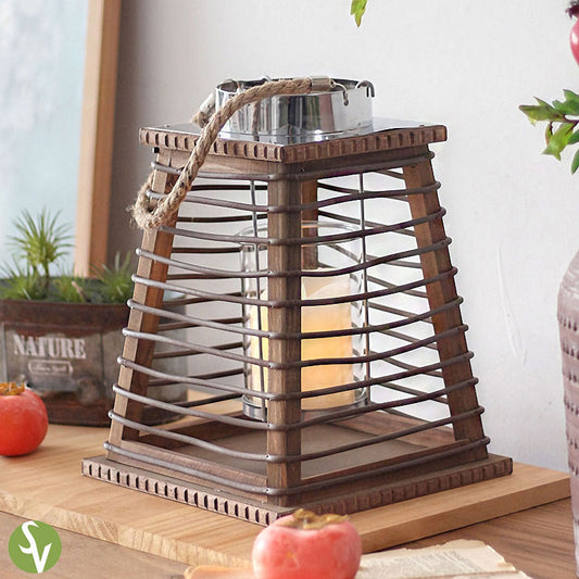 Handwoven Straw Lantern - Boho Home Decor or Outdoor Lighting