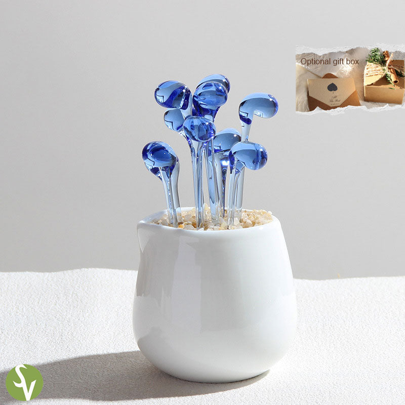 Mini Colorful Glass Plant Set | Versatile Colorful Glass Mini Plant | Gifts Set