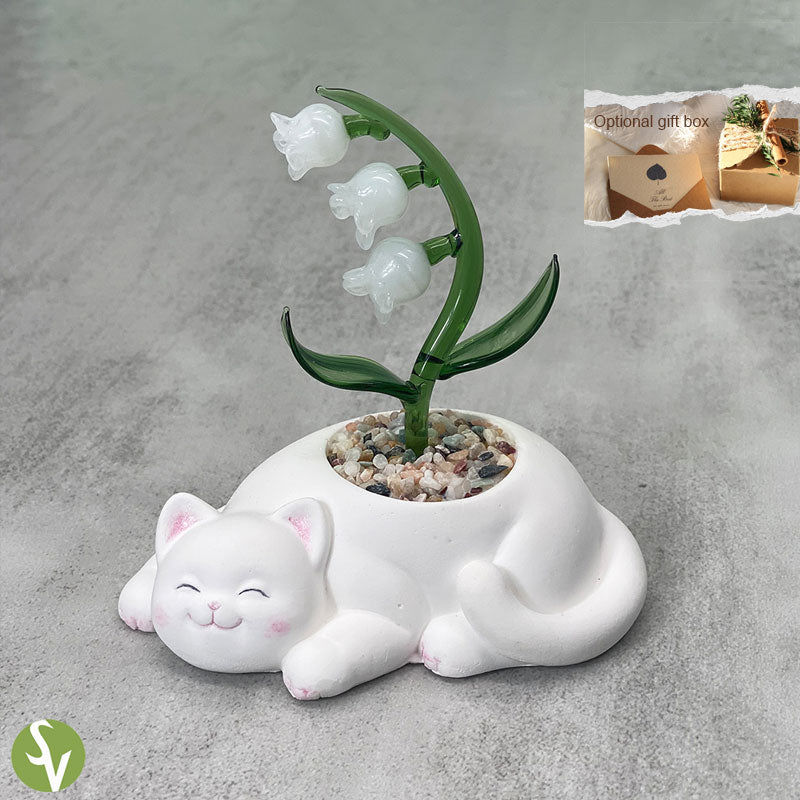 Mini Colorful Glass Plant Set | Versatile Colorful Glass Mini Plant | Gifts Set