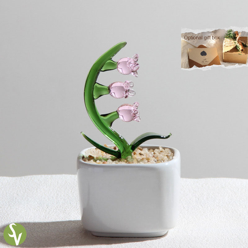 Mini Colorful Glass Plant Set | Versatile Colorful Glass Mini Plant | Gifts Set