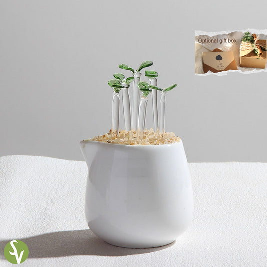 Mini Colorful Glass Plant Set | Versatile Colorful Glass Mini Plant | Gifts Set