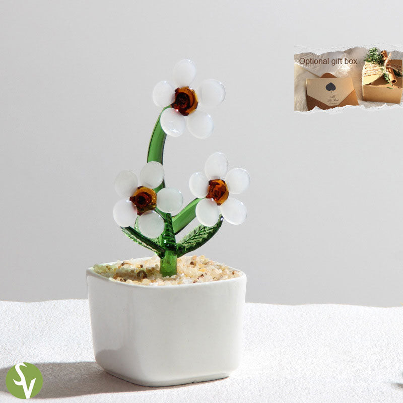Mini Colorful Glass Plant Set | Versatile Colorful Glass Mini Plant | Gifts Set