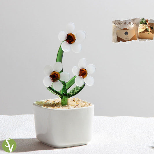 Mini Colorful Glass Plant Set | Versatile Colorful Glass Mini Plant | Gifts Set