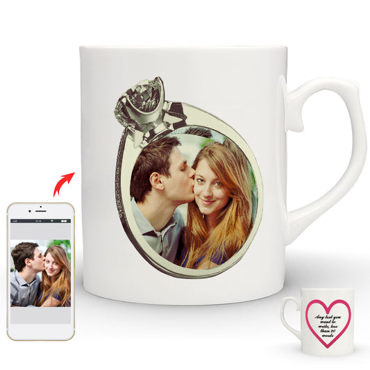 Personalised Mug with Your Picture and Your Message, Custom Mug with Picture Logo Text, Personalised Christmas Birthday Gift for Mum, Dad on Anniversary Weeding Birthday