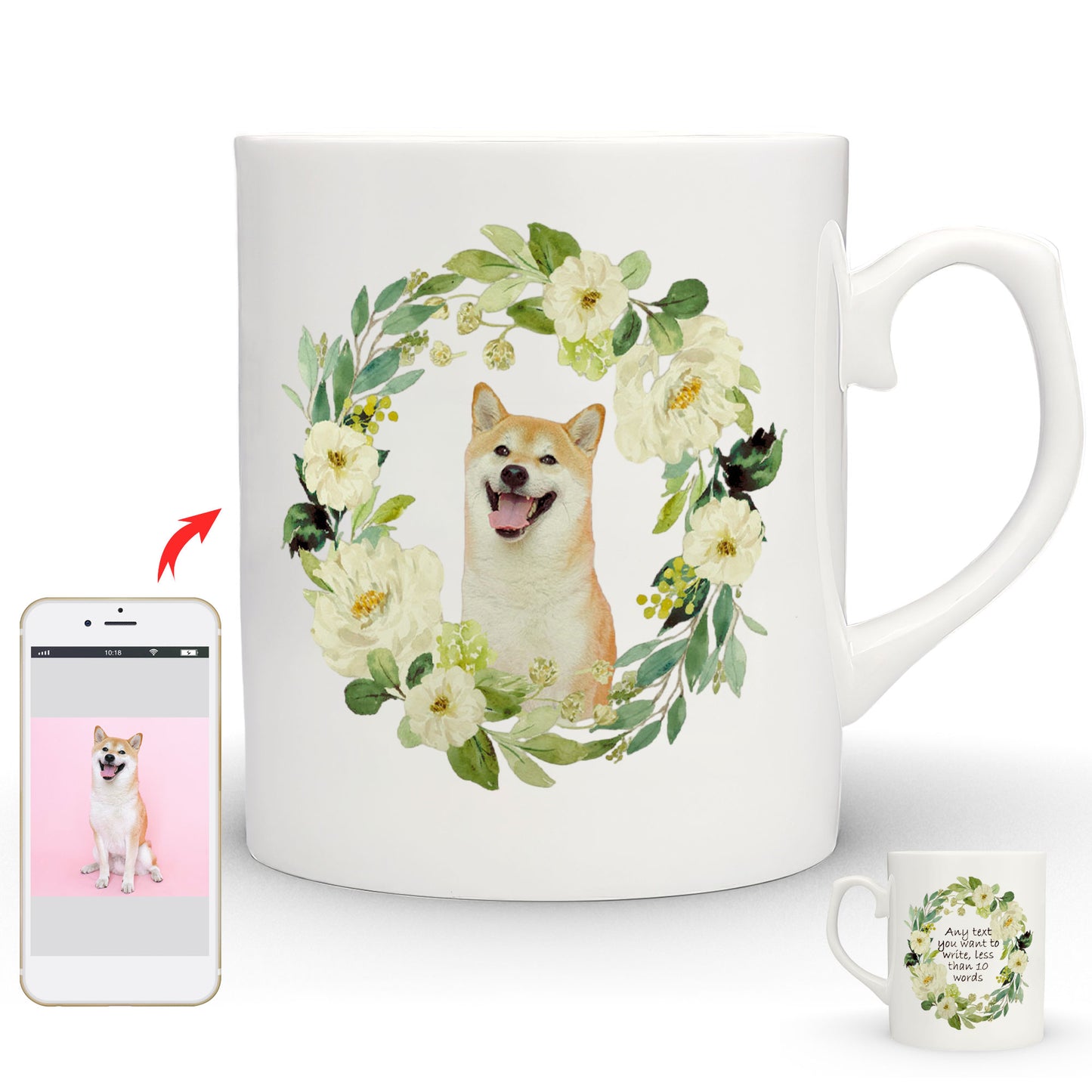 Personalised Mug with Your Picture and Your Message, Custom Mug with Picture Logo Text, Personalised Christmas Birthday Gift for Mum, Dad on Anniversary Weeding Birthday
