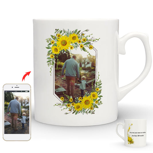 Personalised Mug with Your Picture and Your Message, Custom Mug with Picture Logo Text, Personalised Christmas Birthday Gift for Mum, Dad on Anniversary Weeding Birthday