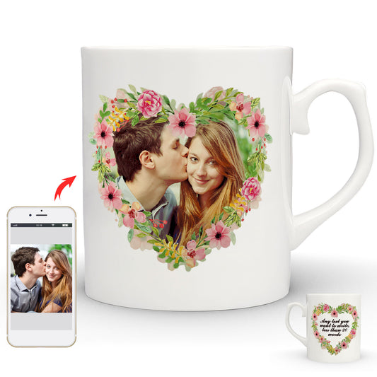 Personalised Mug with Your Picture and Your Message, Custom Mug with Picture Logo Text, Personalised Christmas Birthday Gift for Mum, Dad on Anniversary Weeding Birthday