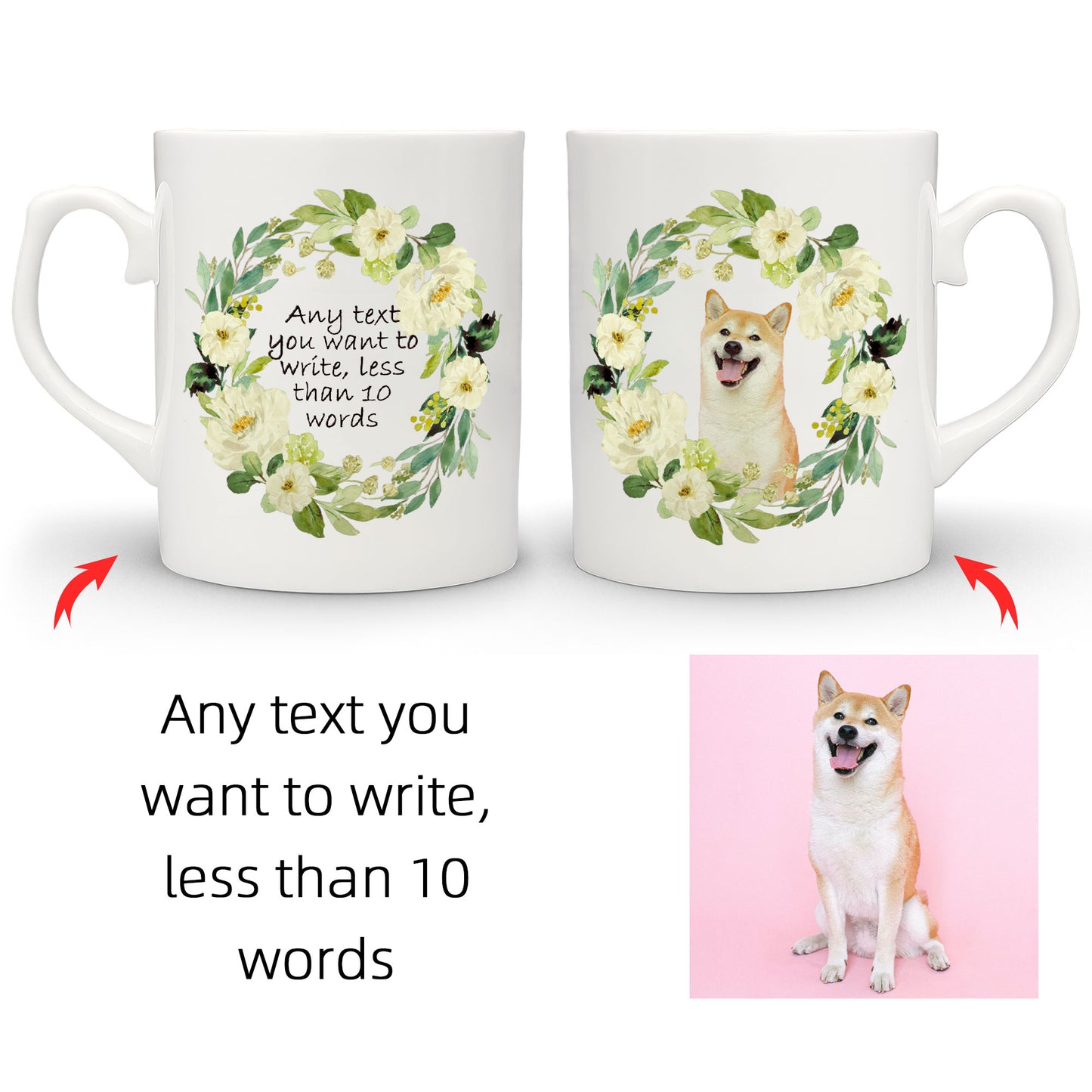 Personalised Mug with Your Picture and Your Message, Custom Mug with Picture Logo Text, Personalised Christmas Birthday Gift for Mum, Dad on Anniversary Weeding Birthday