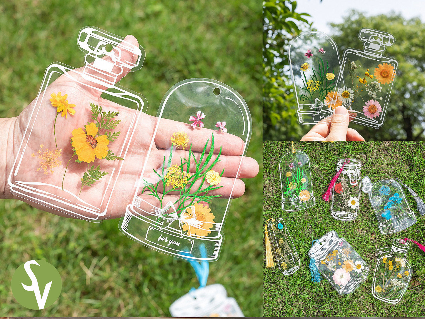 Floral Bookmark DIY kit Flower Press Resin Vase Bookmark Gift for book lovers Bookmark with Tassel