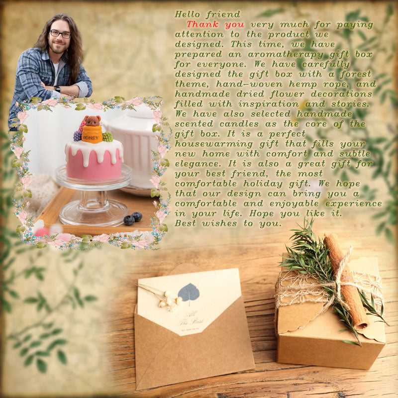Handmade Food Candle | Gift Idea | "Sweet Wishes" Teddy Bear Cream Cake Aromatherapy Candle Set