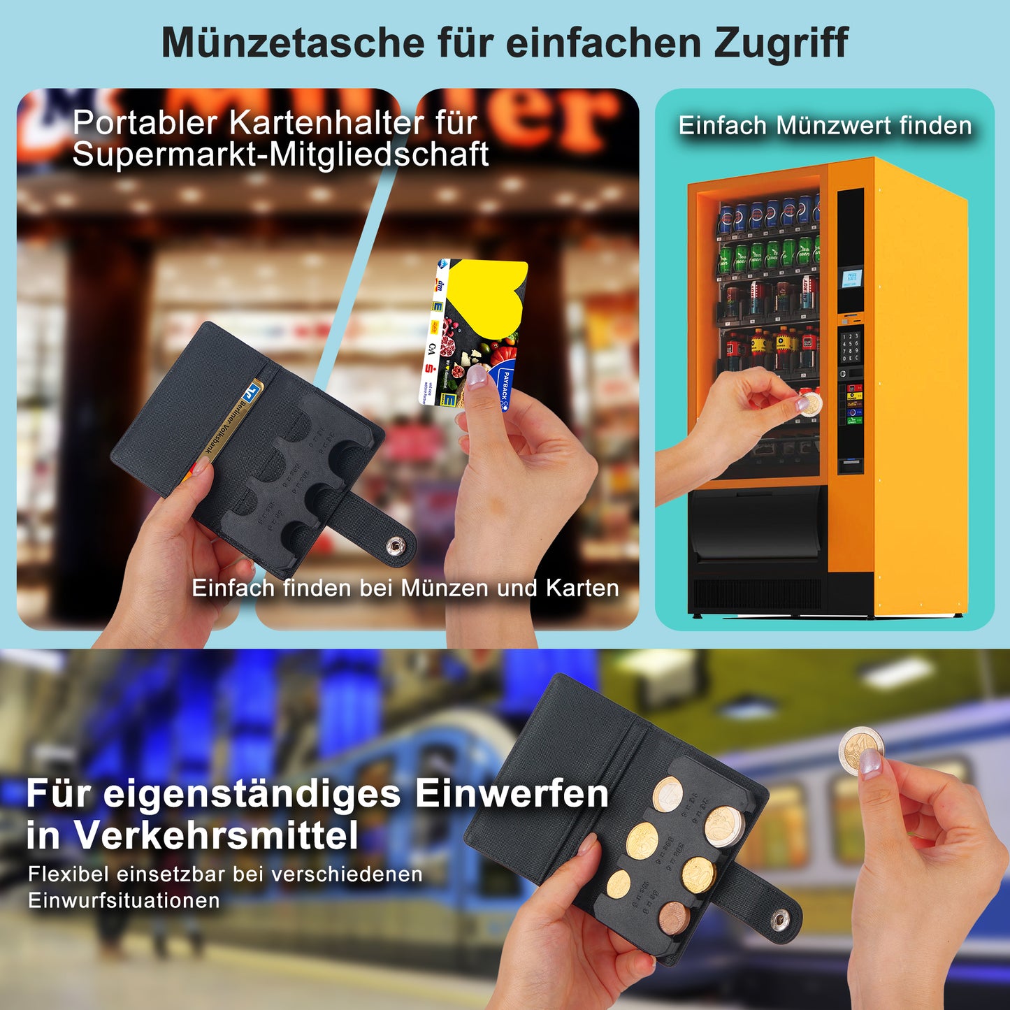 Münzbox Münzgeldbörse Kreditkartenetui