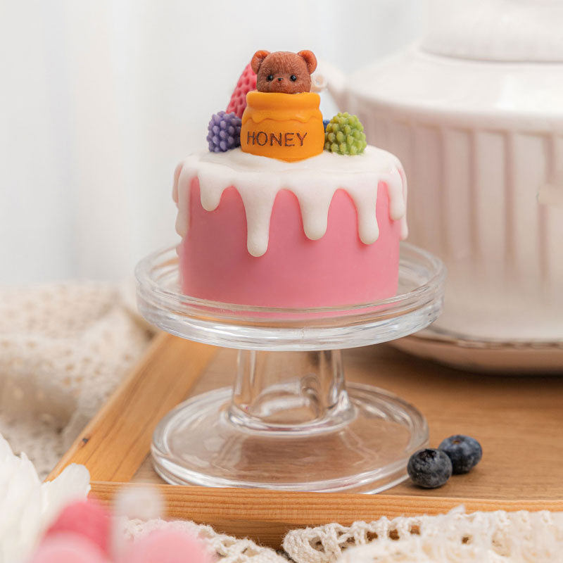 Handmade Food Candle | Gift Idea | "Sweet Wishes" Teddy Bear Cream Cake Aromatherapy Candle Set