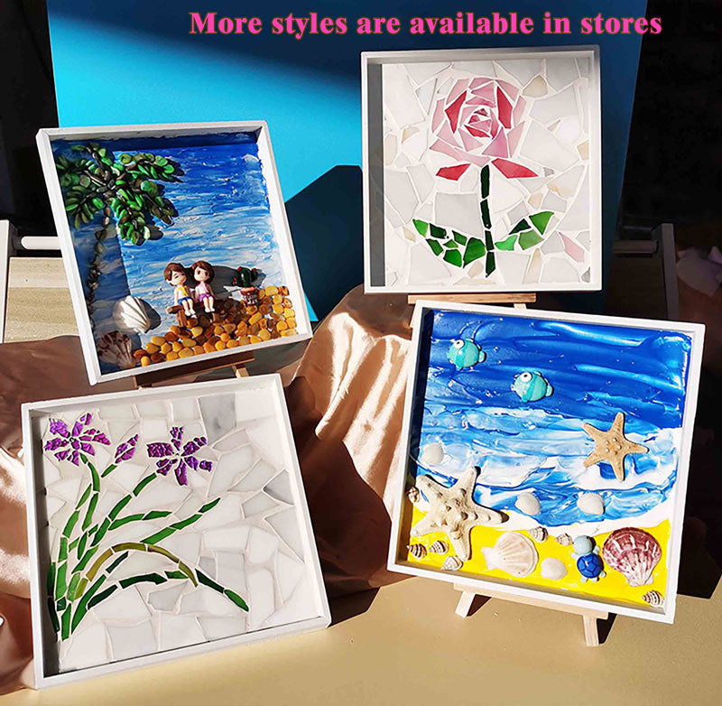 Braided rope flower and tree Mosaic Art DIY Kit Mosaic Tray Fun crafting activity
