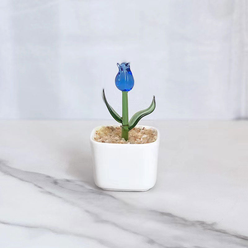 Mini Colorful Glass Plant Set | Versatile Colorful Glass Mini Plant | Gifts Set