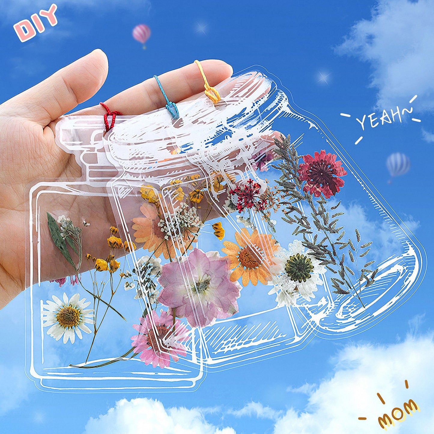 Floral Bookmark DIY kit Flower Press Resin Vase Bookmark Gift for book lovers Bookmark with Tassel