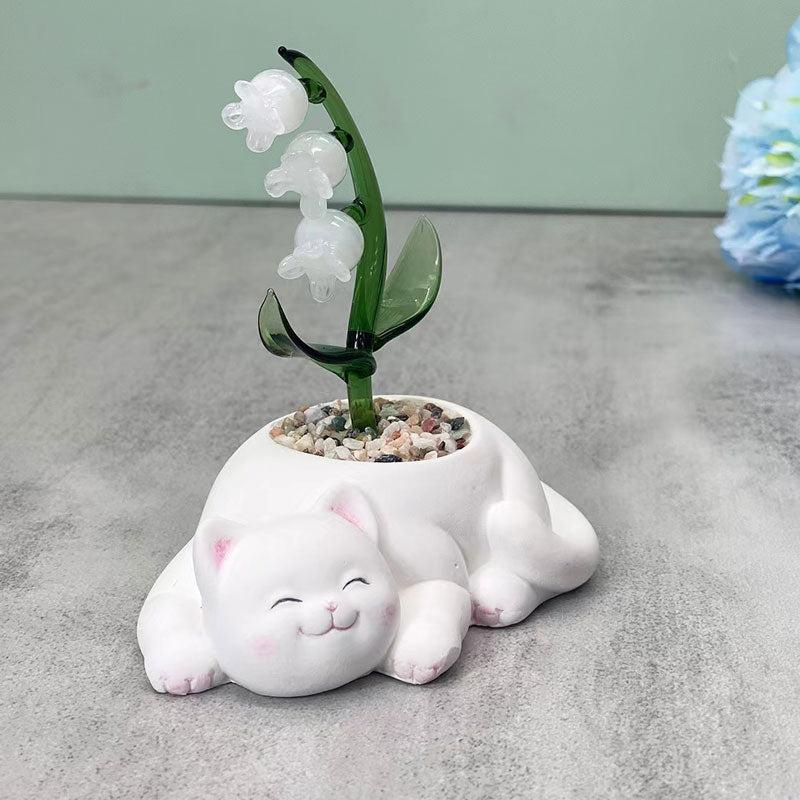 Mini Colorful Glass Plant Set | Versatile Colorful Glass Mini Plant | Gifts Set