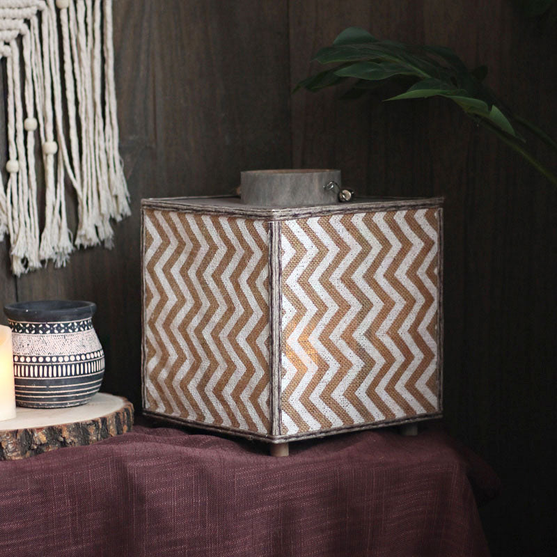 Handwoven Straw Lantern - Boho Home Decor or Outdoor Lighting