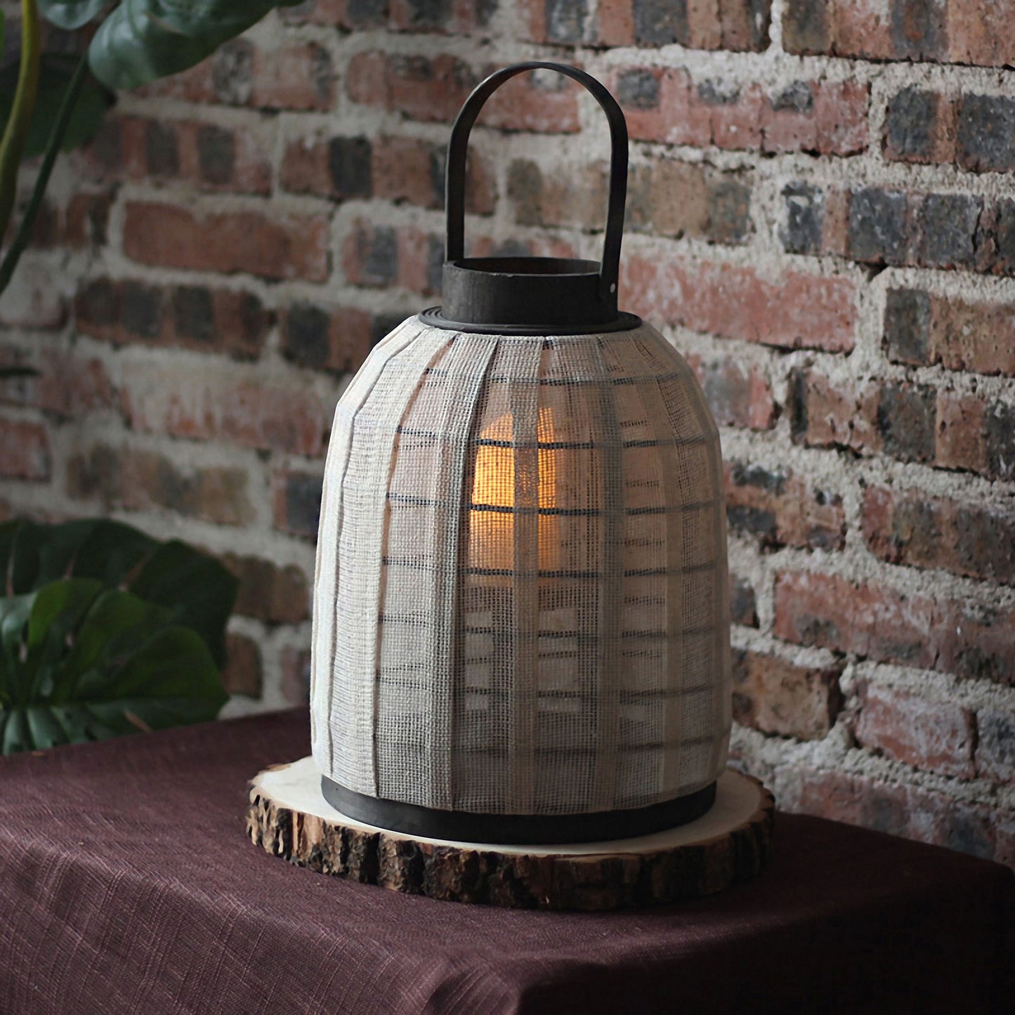 Handwoven Straw Lantern - Boho Home Decor or Outdoor Lighting