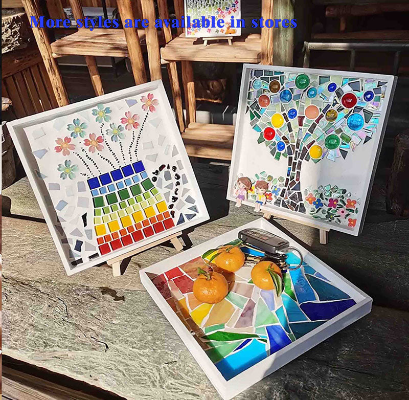 Braided rope flower and tree Mosaic Art DIY Kit Mosaic Tray Fun crafting activity