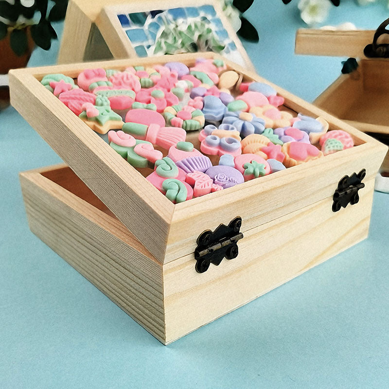 Colorful Mosaic Wooden Storage Box - Children's DIY Craft Kit