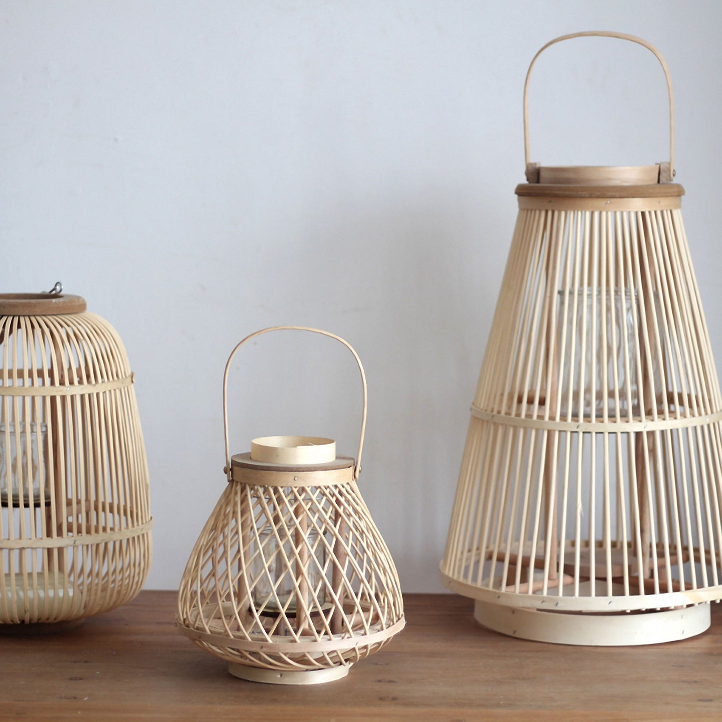 Handwoven Straw Lantern - Boho Home Decor or Outdoor Lighting