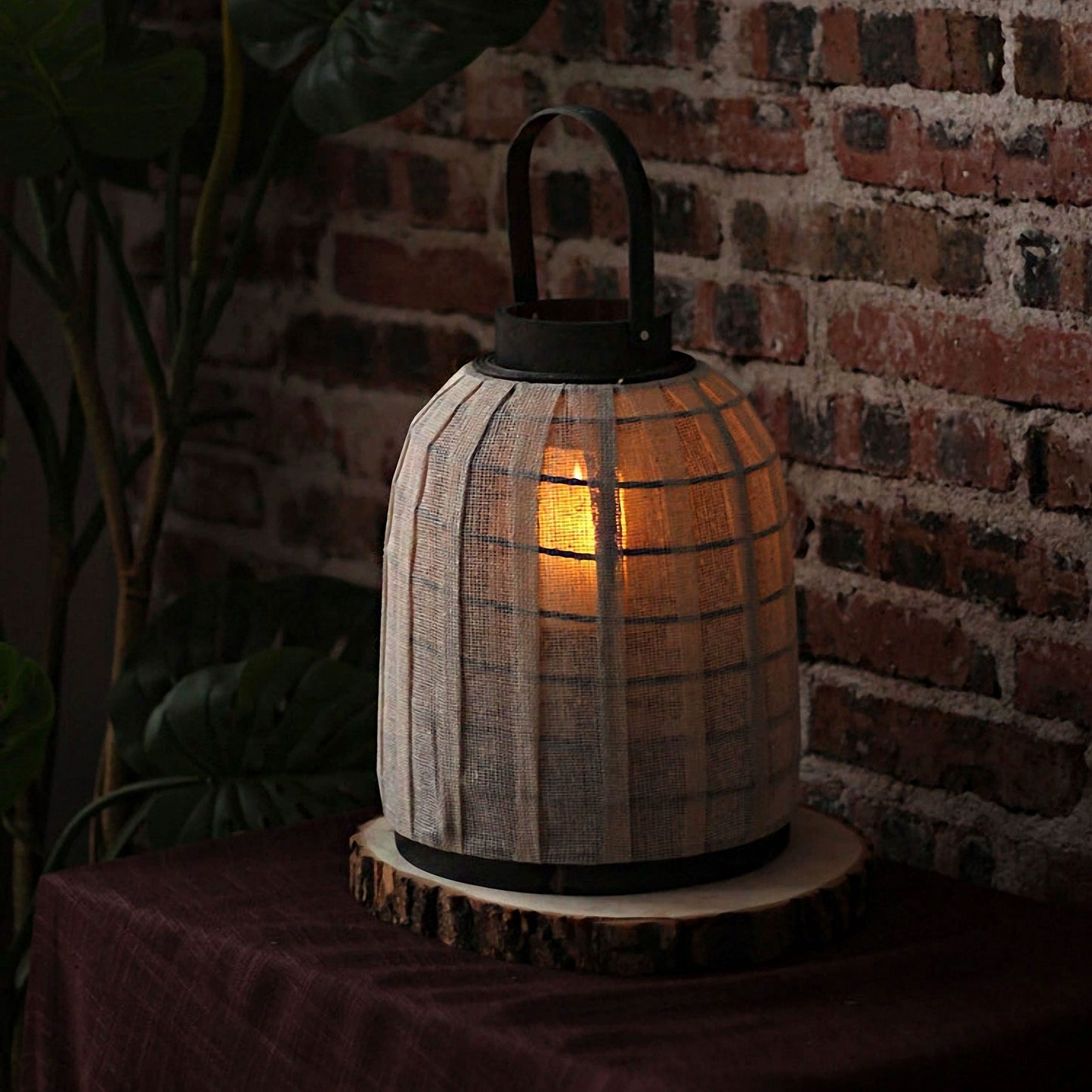 Handwoven Straw Lantern - Boho Home Decor or Outdoor Lighting