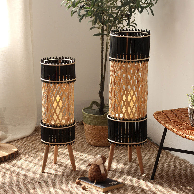 Handwoven Straw Lantern - Boho Home Decor or Outdoor Lighting