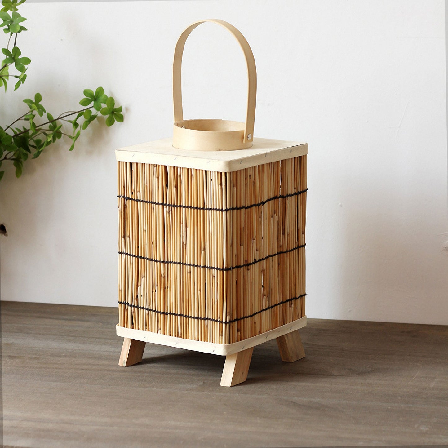 Handwoven Straw Lantern - Boho Home Decor or Outdoor Lighting