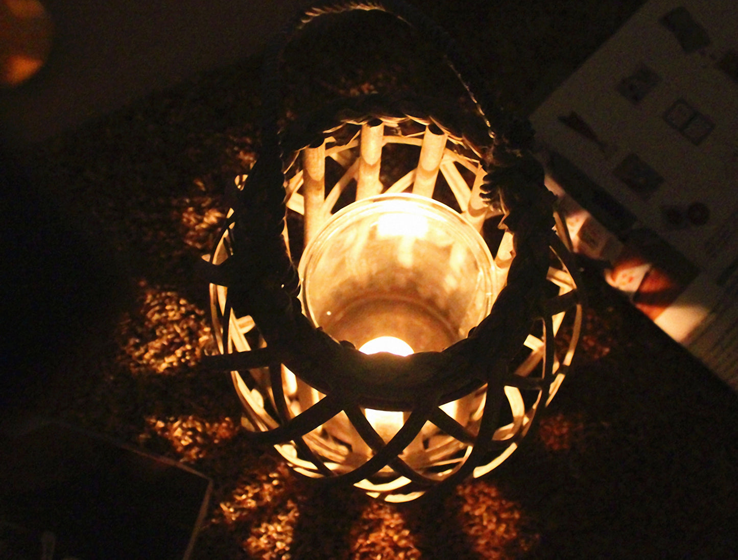 Handwoven Straw Lantern - Boho Home Decor or Outdoor Lighting