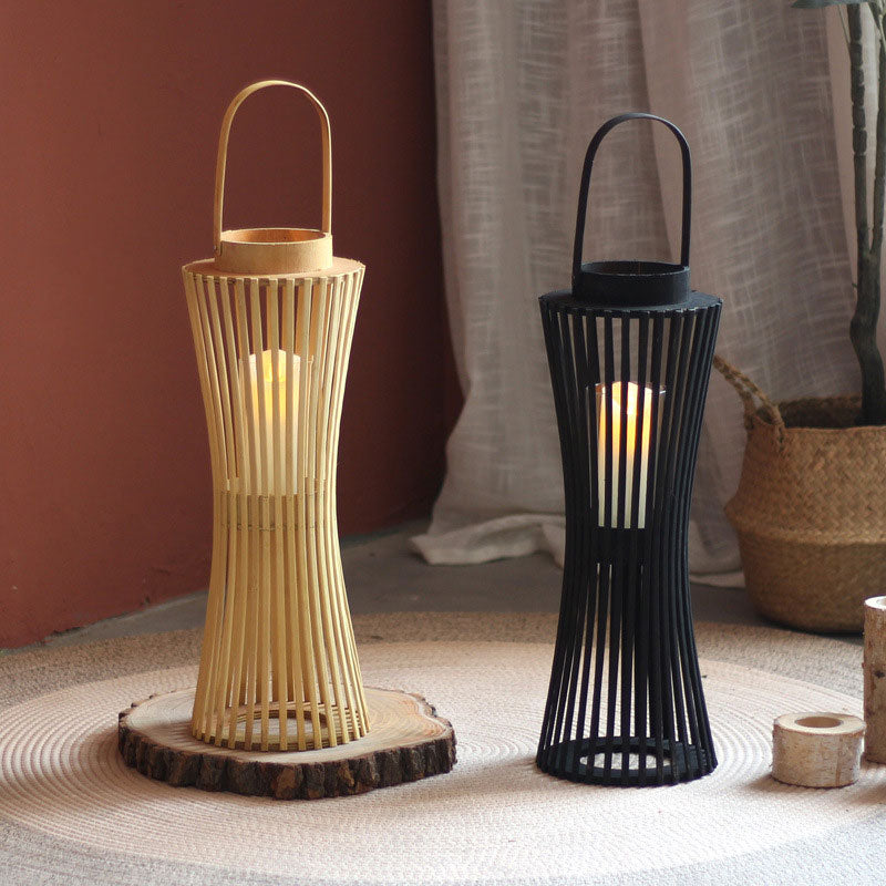 Handwoven Straw Lantern - Boho Home Decor or Outdoor Lighting