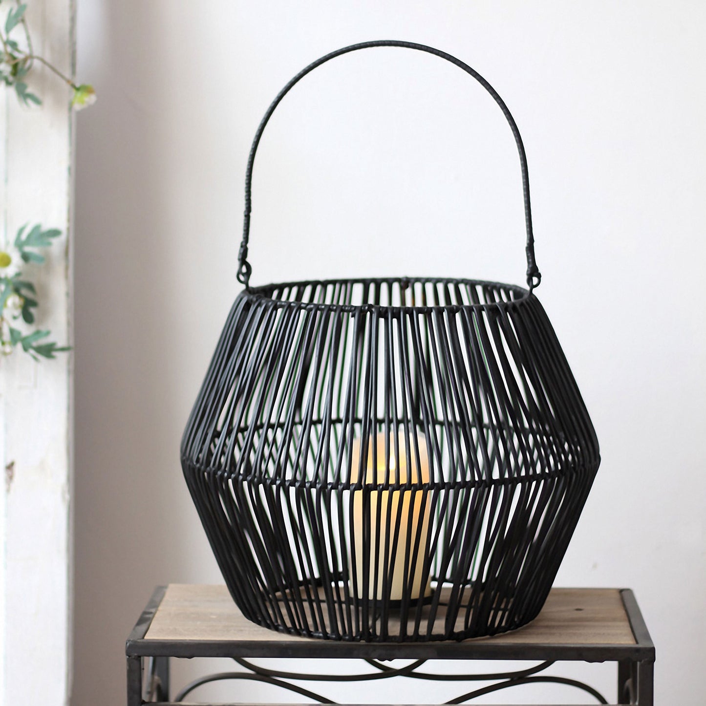 Handwoven Straw Lantern - Boho Home Decor or Outdoor Lighting