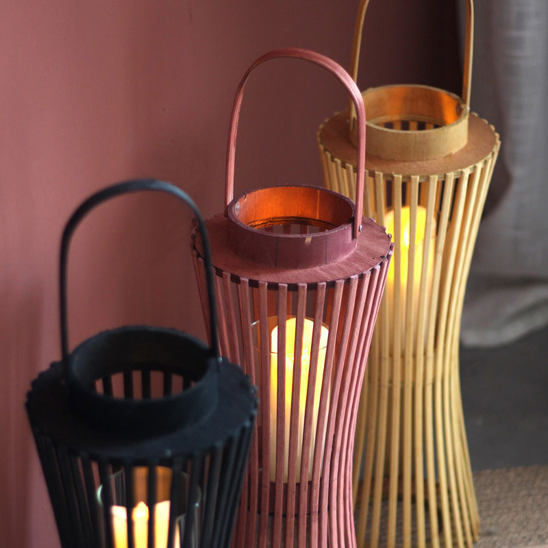 Handwoven Straw Lantern - Boho Home Decor or Outdoor Lighting