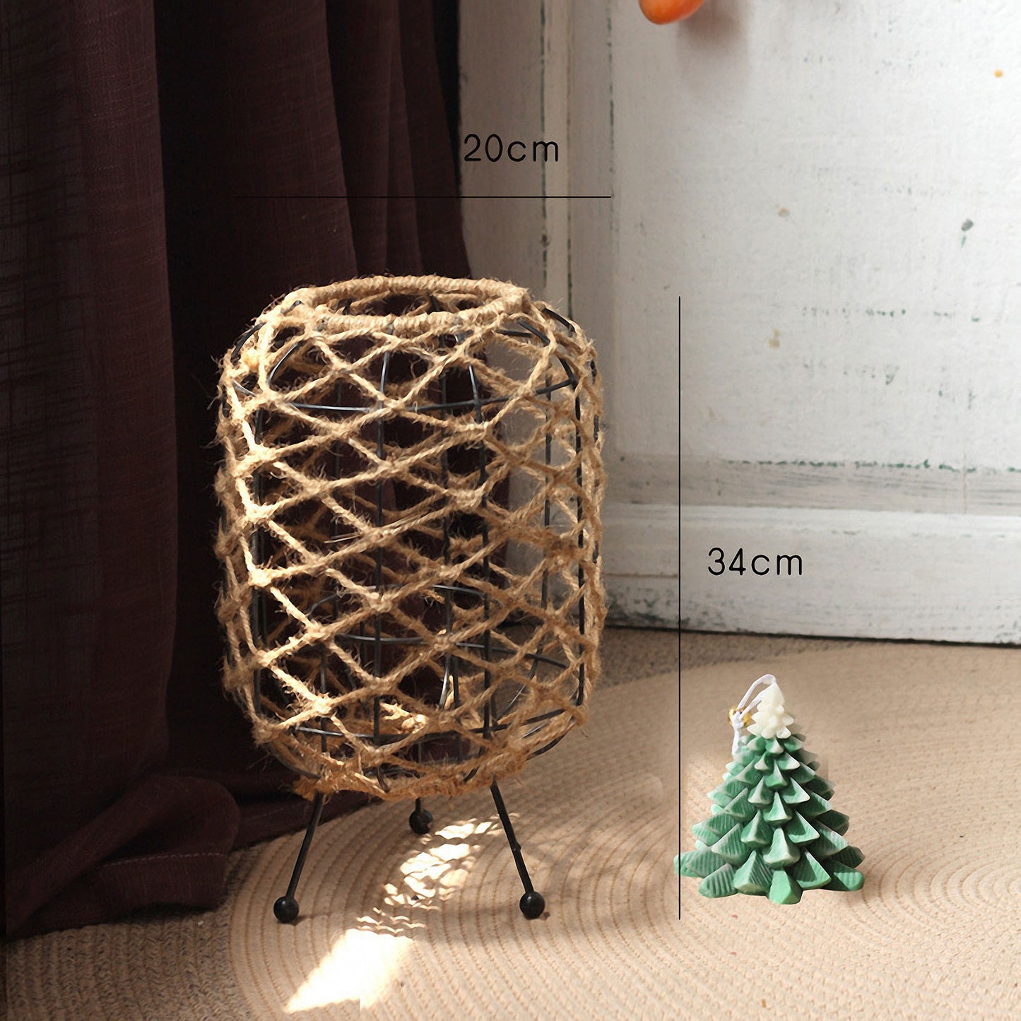 Handwoven Straw Lantern - Boho Home Decor or Outdoor Lighting
