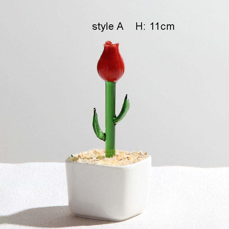 Title Mini Colorful Glass Plant Set | Versatile Colorful Glass Mini Plant | Gifts Set