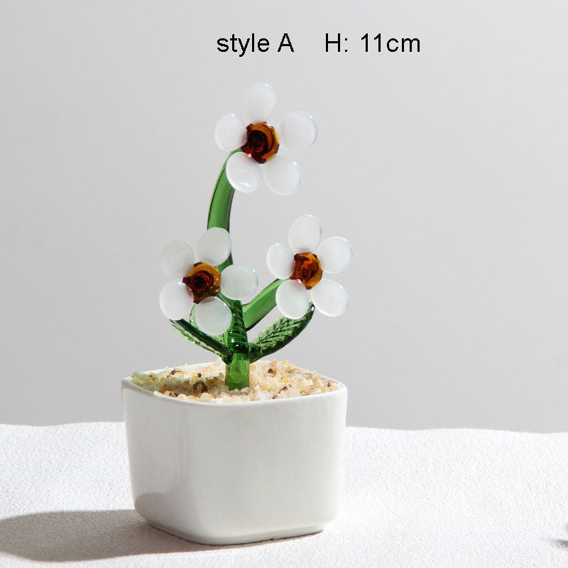Mini Colorful Glass Plant Set | Versatile Colorful Glass Mini Plant | Gifts Set