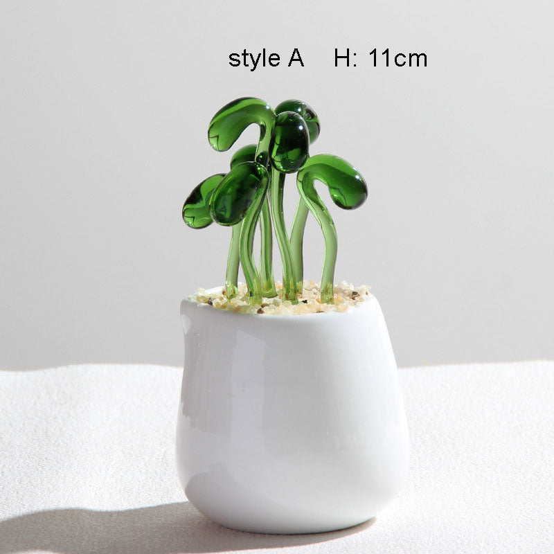 Mini Colorful Glass Plant Set | Versatile Colorful Glass Mini Plant | Gifts Set