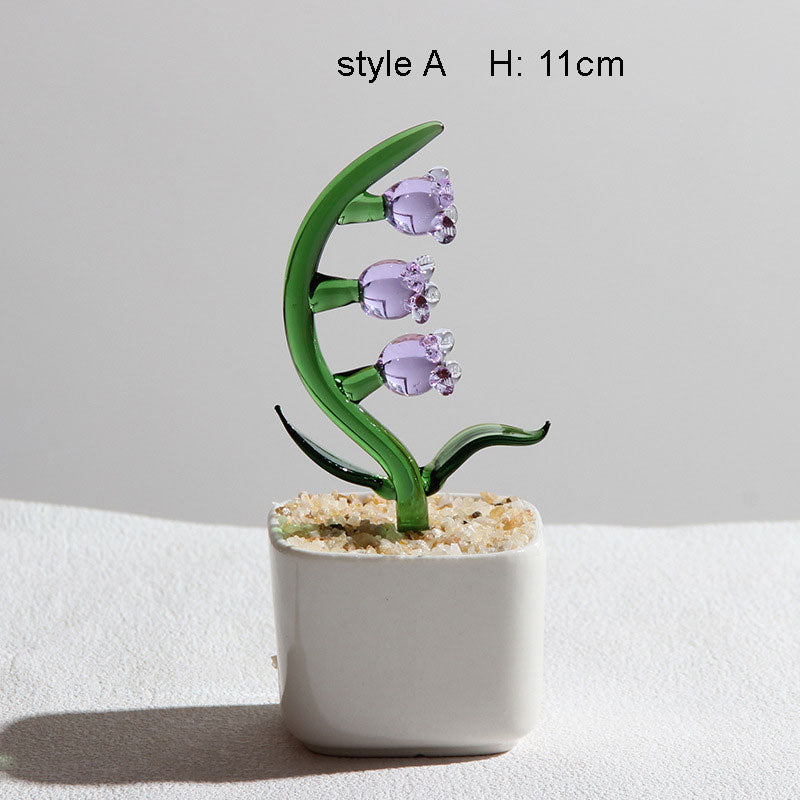 Mini Colorful Glass Plant Set | Versatile Colorful Glass Mini Plant | Gifts Set