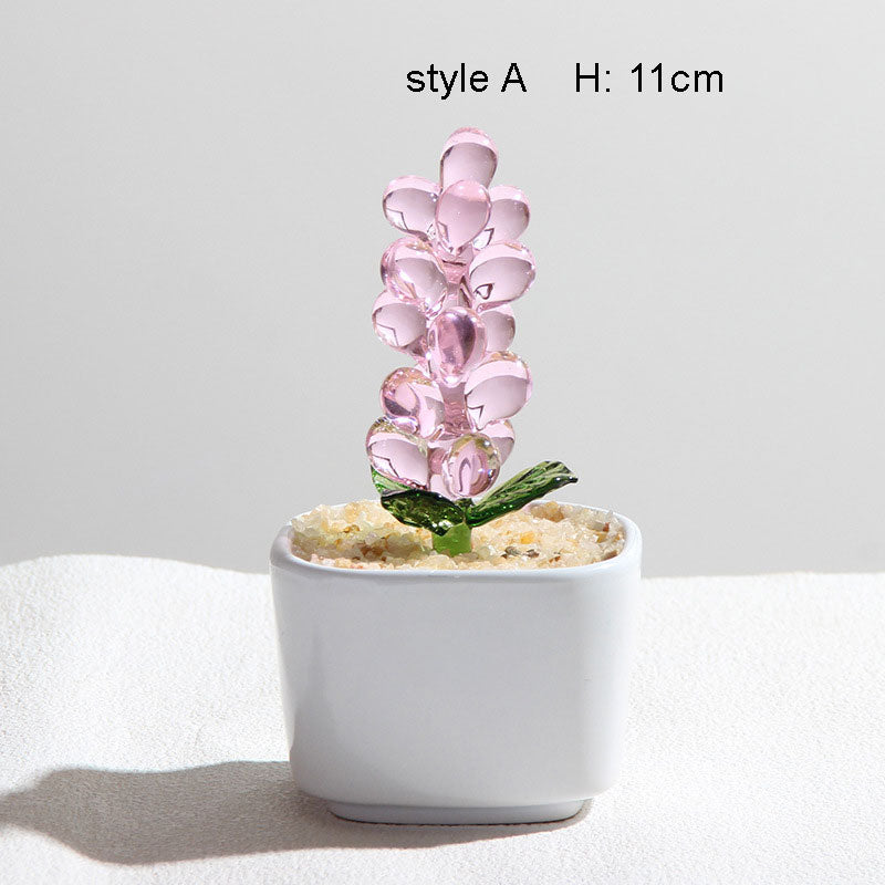 Mini Colorful Glass Plant Set | Versatile Colorful Glass Mini Plant | Gifts Set