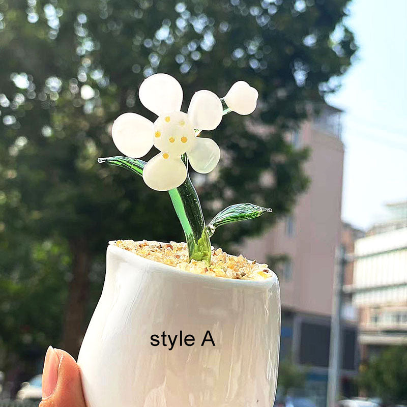Mini Colorful Glass Plant Set | Versatile Colorful Glass Mini Plant | Gifts Set