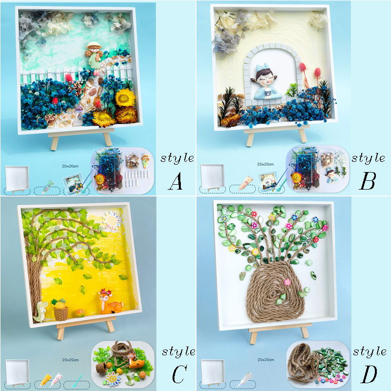 Braided rope flower and tree Mosaic Art DIY Kit Mosaic Tray Fun crafting activity