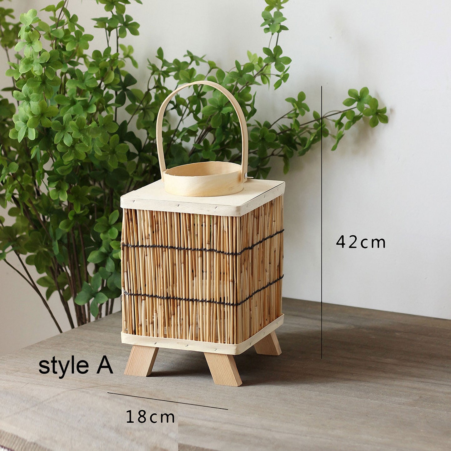Handwoven Straw Lantern - Boho Home Decor or Outdoor Lighting