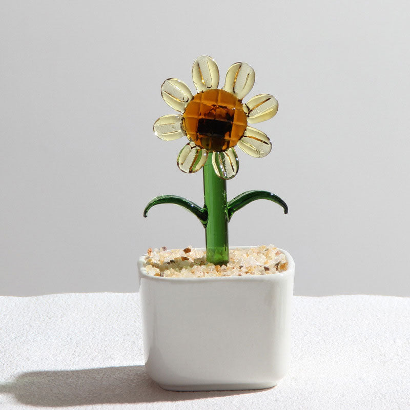 Mini Colorful Glass Plant Set | Versatile Colorful Glass Mini Plant | Gifts Set