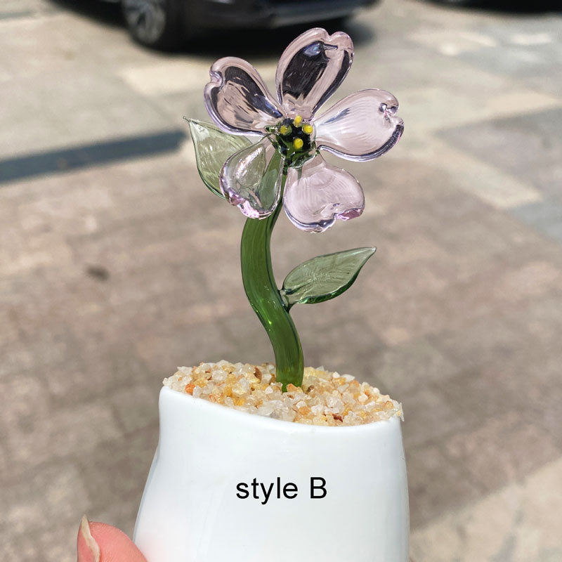 Mini Colorful Glass Plant Set | Versatile Colorful Glass Mini Plant | Gifts Set