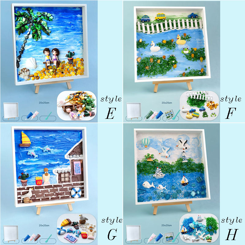 Landscape Theme Mosaic Art DIY Kit Mosaic Tray Fun crafting activity