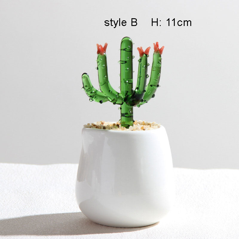 Mini Colorful Glass Plant Set | Versatile Colorful Glass Mini Plant | Gifts Set