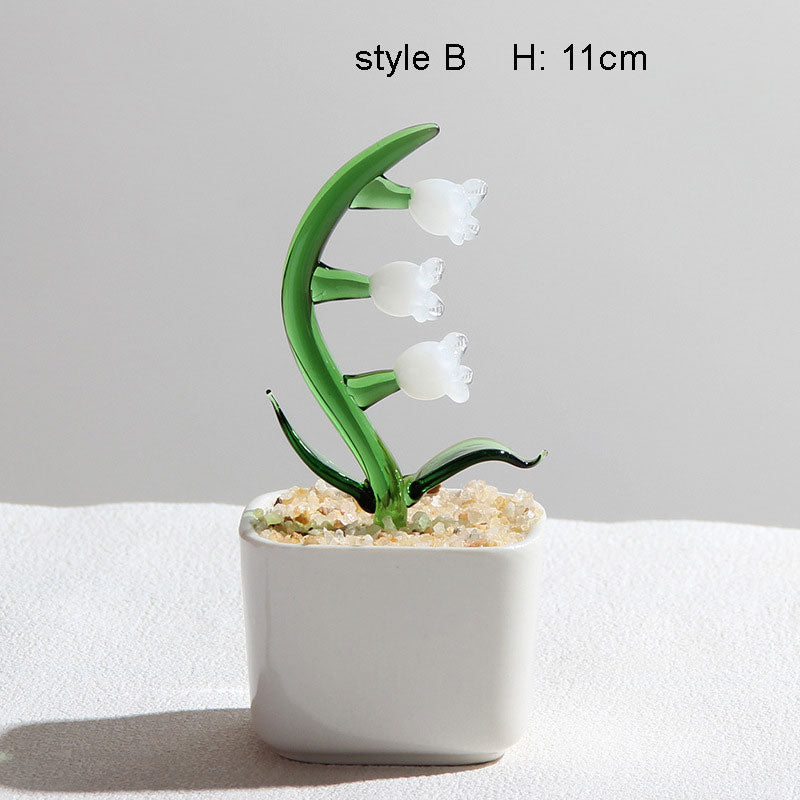 Mini Colorful Glass Plant Set | Versatile Colorful Glass Mini Plant | Gifts Set