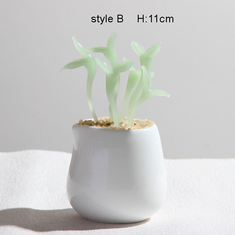 Mini Colorful Glass Plant Set | Versatile Colorful Glass Mini Plant | Gifts Set